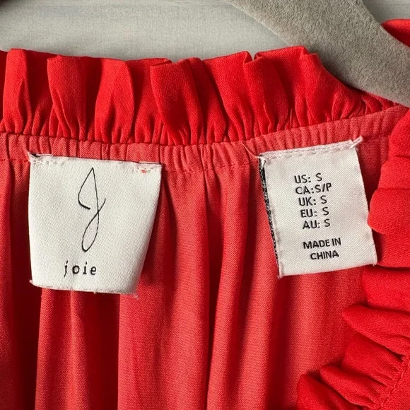 Joie Red Tiered Mini Dress with Smocked Waist - Picture 5 of 9